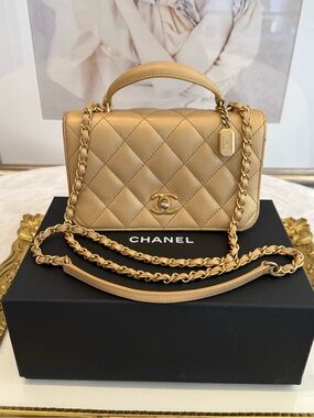 CHANEL Mini Top Handle Flap Bag